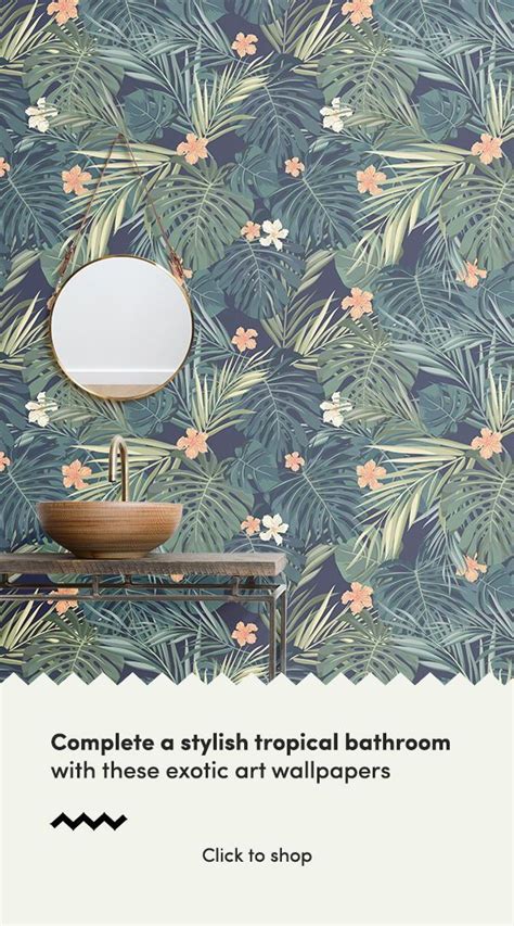Tropical Bush Wallpaper Tropical Wallpaper Tropical Bathroom