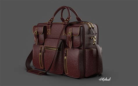 Mehul Pandey Leather Formal Bag 3d Model