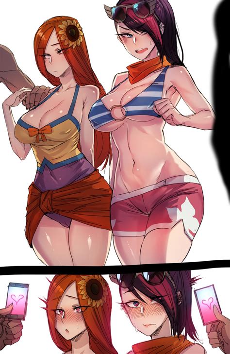 Rule 34 2girls Big Breasts Fiora Laurent Large Breasts League Of Legends Leona League Of