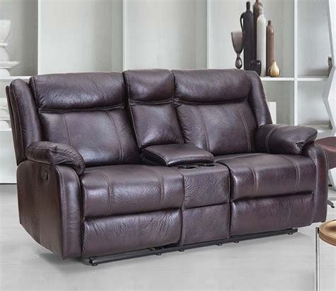Buy Danobe Leatherette 2 Seater Recliner Sofa With Storage Brown