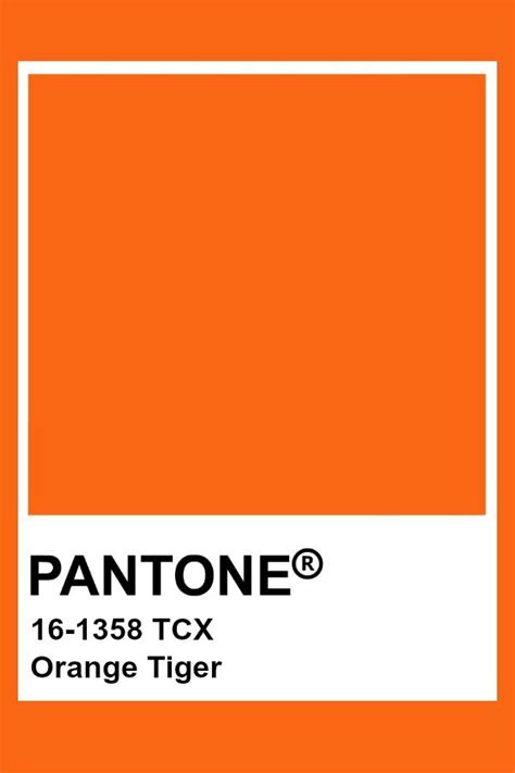 Pantone Orange Tiger Pantone Orange Pantone Color Chart Pantone Palette