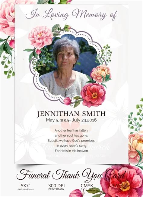 Printable Free Funeral Thank You Cards Templates Printable Word Searches