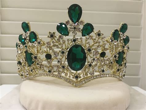 Tiara Emerald Green Tiara Accessories Crystal Crown Tiaras