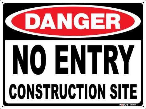 Danger No Entry Construction Site Sign Westland Workgear