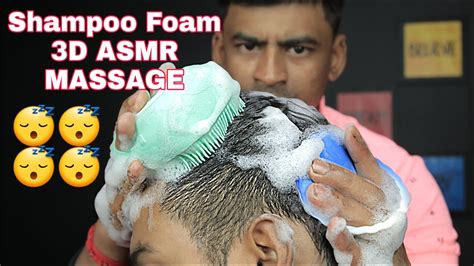 asmr head massage with shampoo foam asmr shampoo massage with comb head massage and neck