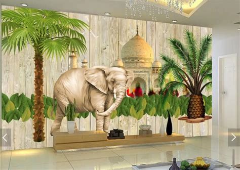 3d Murals Wall Paper Indian Style Southeast Asia Wallpapers For Living