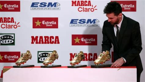 messi receives 4th golden shoe as europe s top scorer