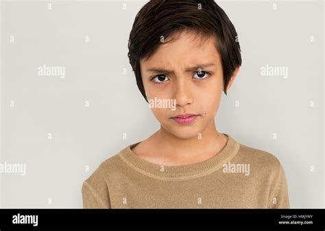Little Boy Frowning Sad Concept Stock Photo Alamy