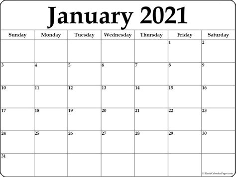 Free 2021 monthly calendar template service. Free January 2021 Calendar Printable Blank Templates