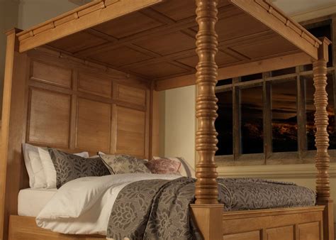 Oak Four Poster Bed Canopy Headboard And Post Detail Four Poster Bed