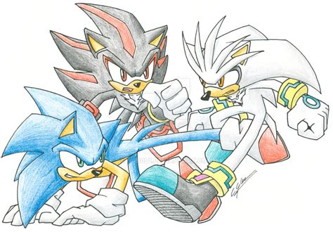 Sonic Vs Shadow Vs Silver By N0b0d1 On Deviantart
