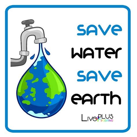 Printable Save Water Save Earth Sign Live Plus
