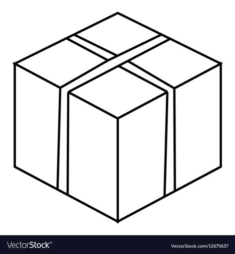 Big Box Icon Outline Style Royalty Free Vector Image
