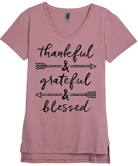mauve thankful and grateful and blessed v neck tee women women