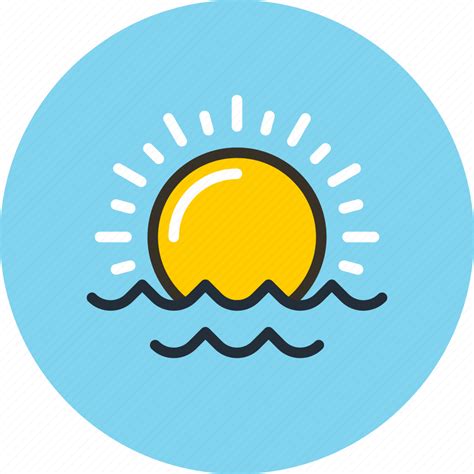 Ocean Sea Sun Sunrise Sunset Sunshine Icon Download On Iconfinder