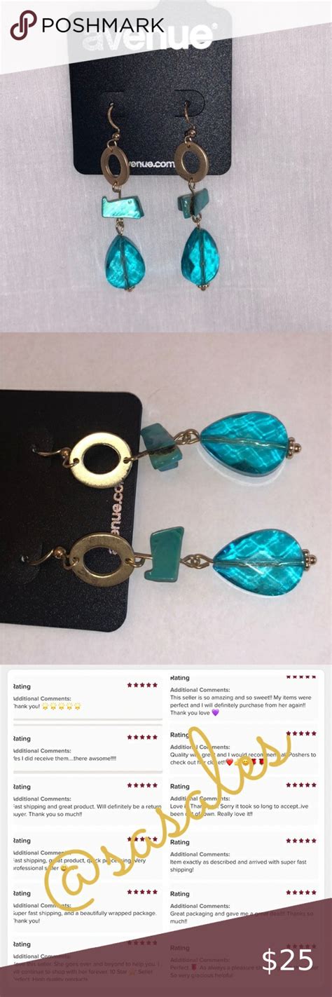 LAST TWO Turquoise Blue Gold 3 Tier Drop Earrings Drop Earrings