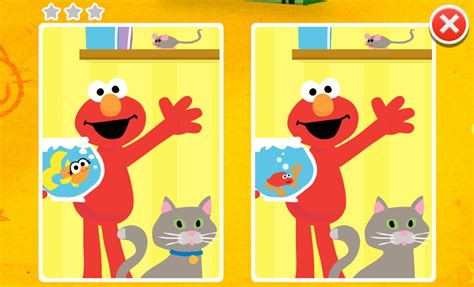 🕹️ Play Sesame Street Spot The Difference Animals Game Free Online
