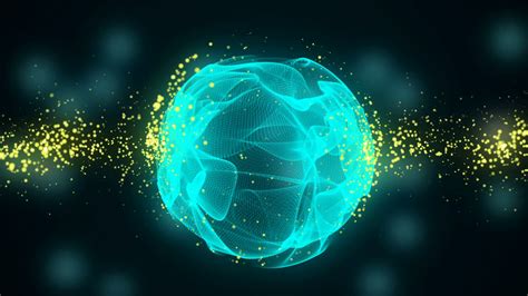 Abstract Motion Background With Particles And Sphere