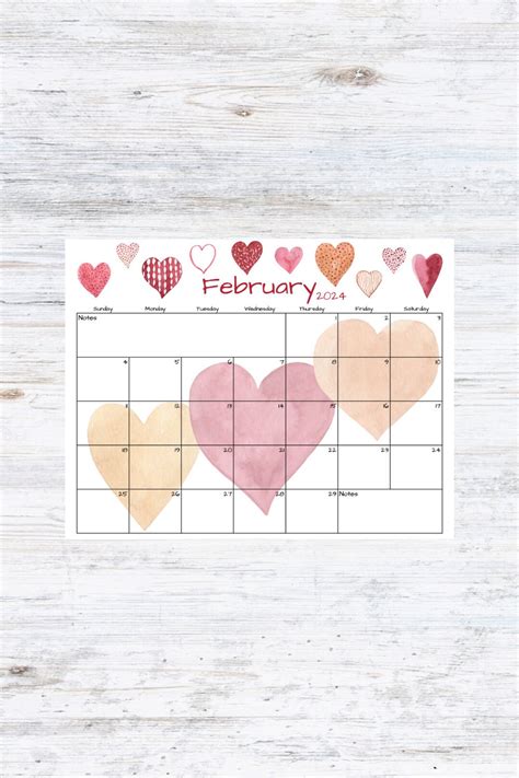 Fillable Editable February Calendar February Calendar Valentine Calendar Instant Download