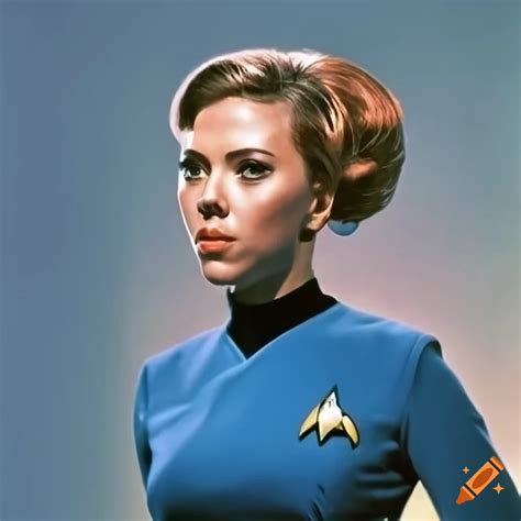 Scarlett Johansson As Vulcan Science Officer On Star Trek Bridge On Craiyon