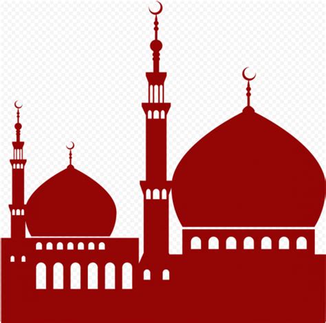 Islamic Red Silhouette Masjid Mosque Vector Citypng