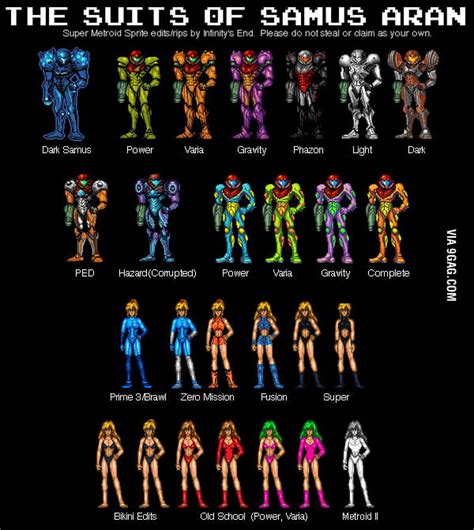 The Many Suits Of Samus 9gag