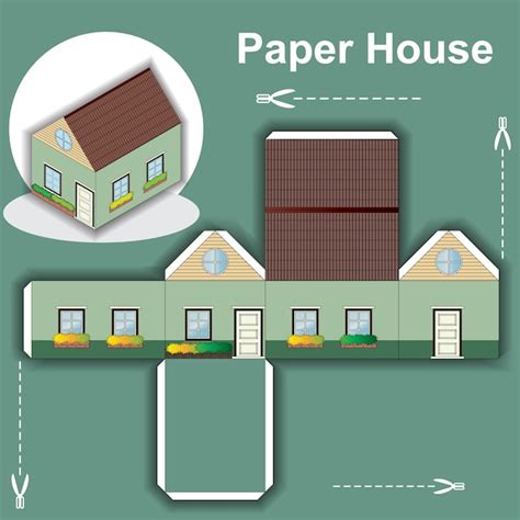 Premium Vector Paper House Template