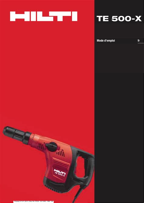 Hilti Te 500 X Operating Instrustions Manualzz