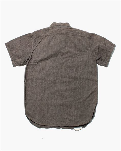 Japanese Repro Shirt Short Sleeve Real Mccoy Brand Grey Selvedge Ch