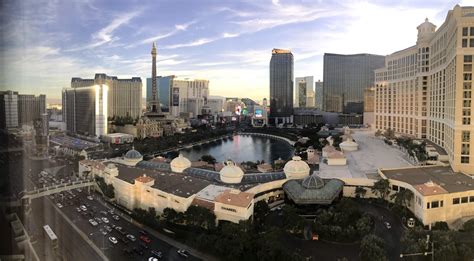 Spectacular strip view from Augustus tower 36th floor Caesars Palace