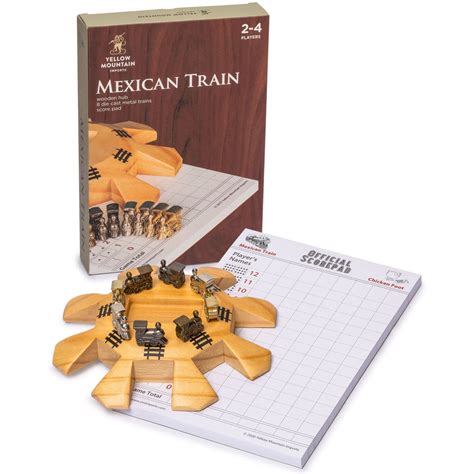 Mexican Train Dominoes Accessory Set Wooden Hub Centerpiece Metal Tr