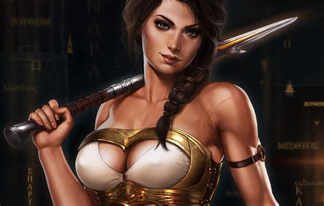 Wallpaper Girl Cassandra Kassandra Art Assassin`s Creed Odyssey