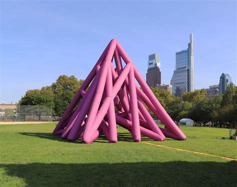 Pink Inflatable Tubes And Spheres Form Immersive Pyramid Installations