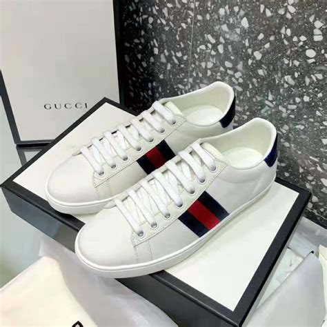 Gucci Unisex Ace Classic Low Top Leather Sneaker White Lulux