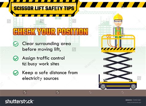 Safety Tips Before Using Scissor Lift Stock Vector Royalty Free