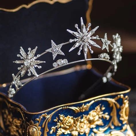 silver star tiara celestial crystal crown star crystal etsy starry wedding starry night