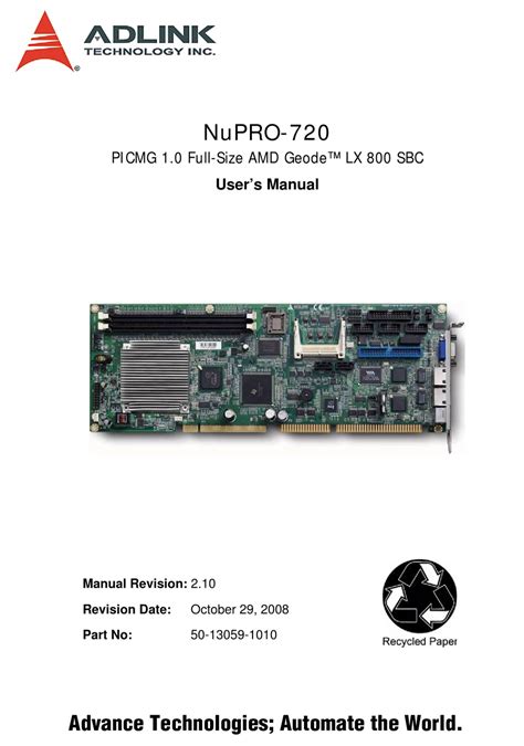 Adlink Technology Nupro 720 User Manual Pdf Download Manualslib