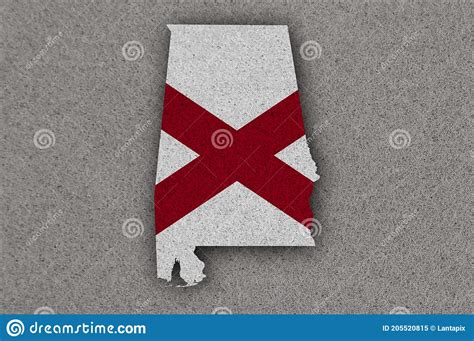Map And Flag Of Alabama On Felt Stock Illustration Illustration Of