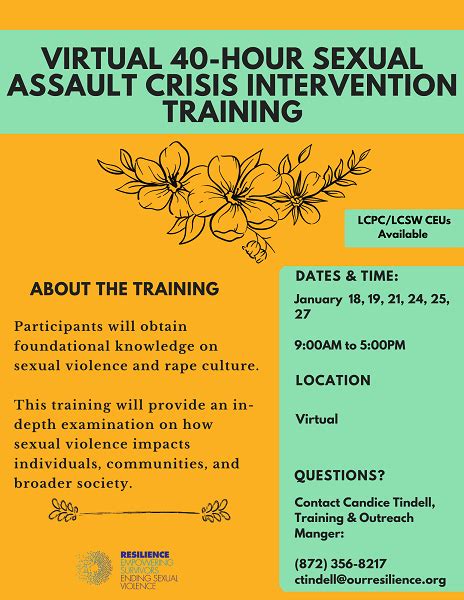 virtual 40 hour sexual assault crisis intervention training resilience