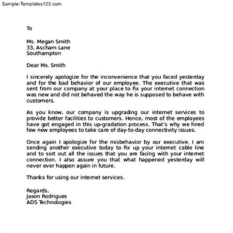 Apology Letter To Client For Delay In Service Sample Templates