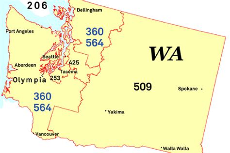 Seattle Area Code Map Ailina Laurette