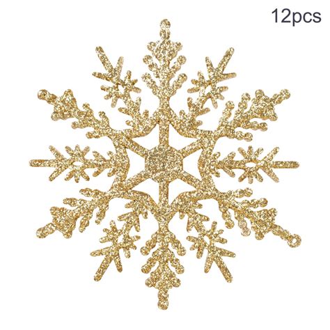 12 Pcs Snowflake Ornaments Glitters Snow Flakes Ornaments For Winter