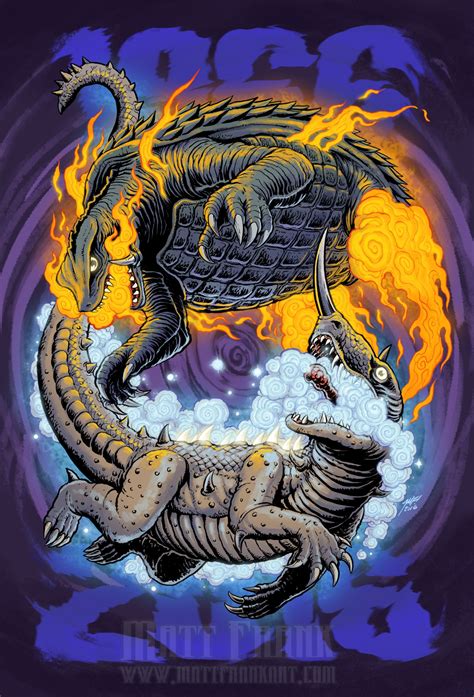 Dueling Godzillas Art By Matt Frank Shatters Minds And Cityscapes