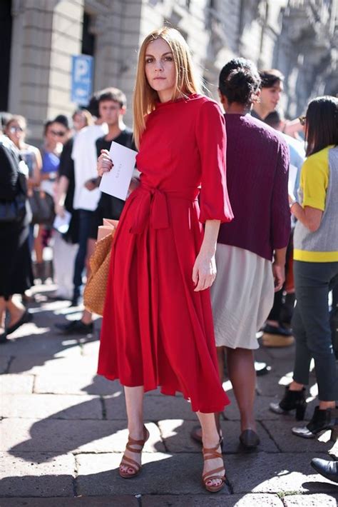 Fashion Red Dress Street Style Beautiful Red Dresses Street Style Dress