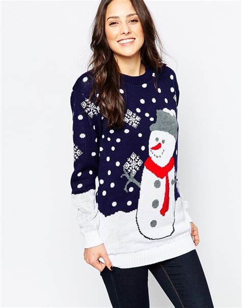 Club L Snowman Christmas Jumper At Christmas Sweaters For
