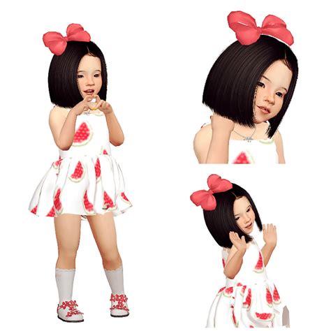 Model Maiko Hair And Hat By Simiracle Bow Sims 4 Toddler Lookbook