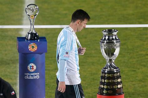 Argentinas Lionel Messi Walks With His Silver Medal Past The Copa