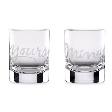 Kate Spade New York Two Of A Kind Mine And Yours Double Old Fashioned Glasses Set Of 2