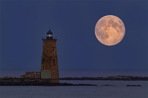Blue Moon Over Whaleback Lighthouse Photograph By Dale J Martin