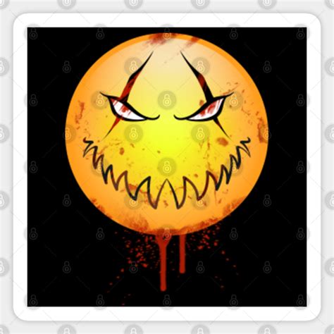 Bloody Pumpkin Face Sinister Smiley Scary Pumpkin Sticker Teepublic